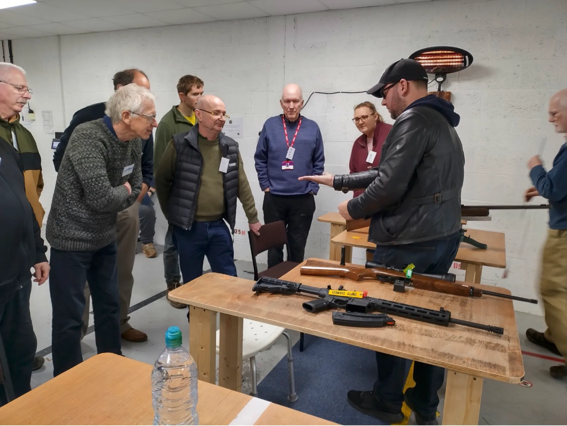 Members on the firing line during a club evening at Pinhoe TSC, Exeter.